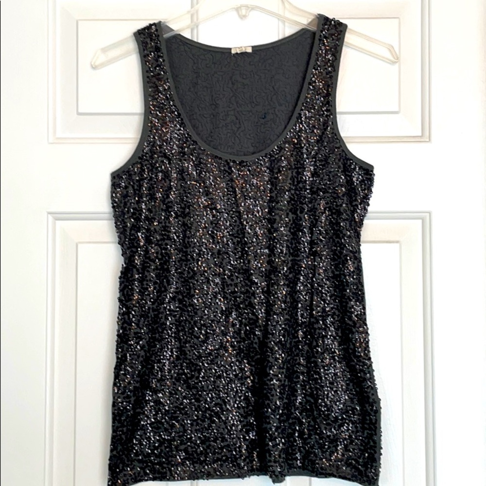 J.Crew dark grey/black sequin top